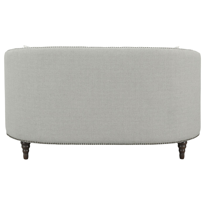 Avonlea Upholstered Sloped Arm Loveseat Grey Fabric