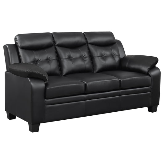 Finley Upholstered Padded Arm Tufted Sofa Black