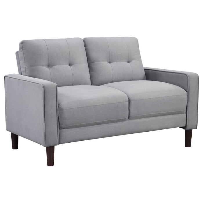 Bowen Upholstered Track Arm Tufted Loveseat Grey