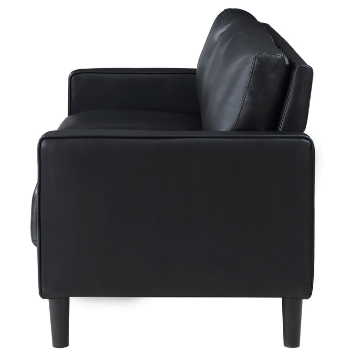 Ruth Upholstered Track Arm Sofa Black