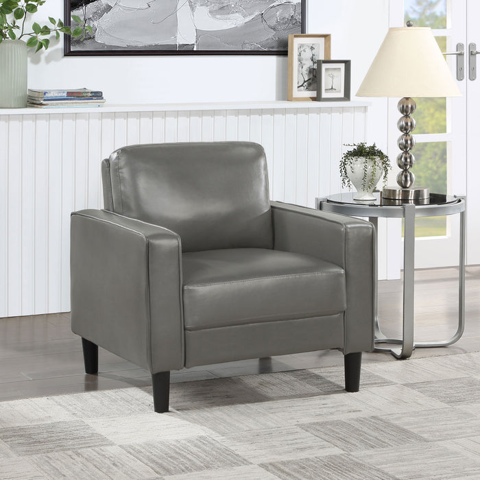 Ruth Upholstered Track Arm Accent Chair Grey