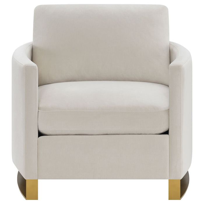 Corliss Upholstered Arched Arm Accent Chair Beige