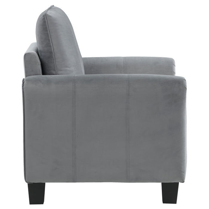 Davis 3-piece Upholstered Rolled Arm Sofa Grey