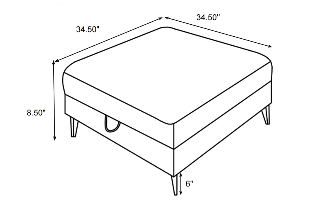 Clint Square Upholstered Tufted Storage Ottoman Aloe