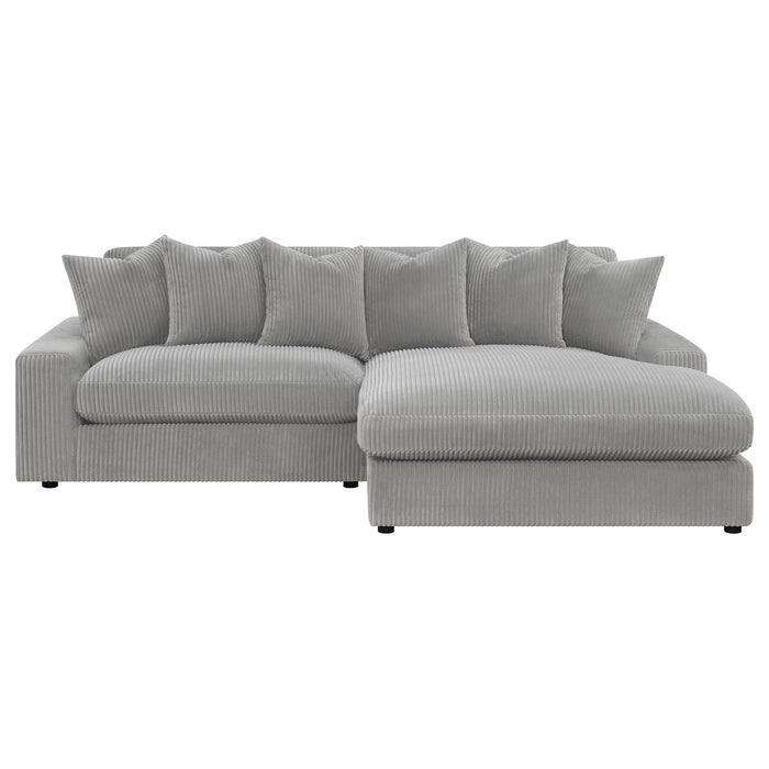 Blaine Upholstered Reversible Chaise Sectional Sofa Fog