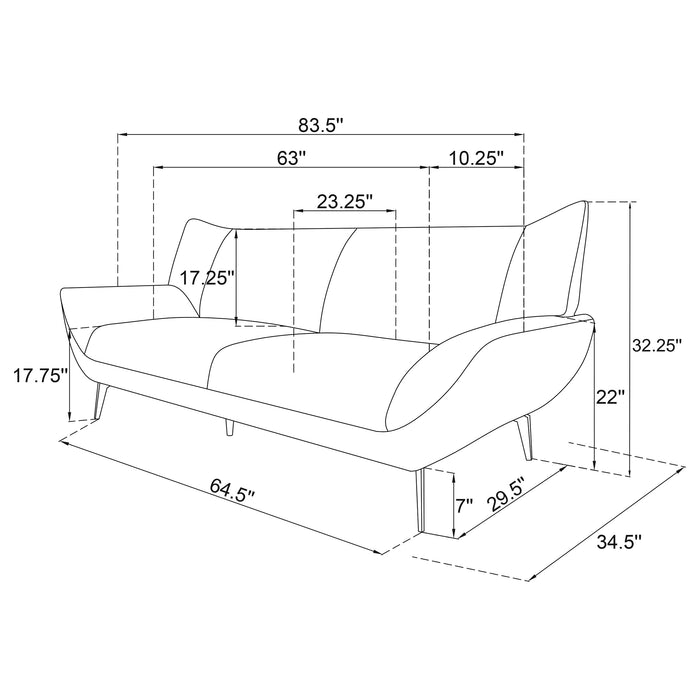 Acton 3-piece Upholstered Flared Arm Sofa Set Teal Blue