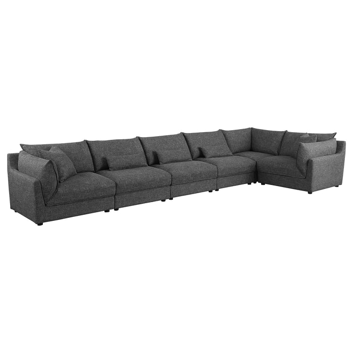 Sasha 6-Piece Upholstered Modular Sectional Barely Black