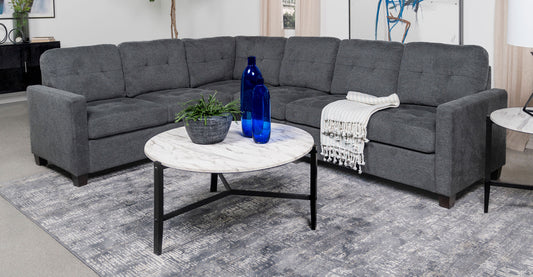 Georgina 4-piece Upholstered Modular Sectional Steel Grey