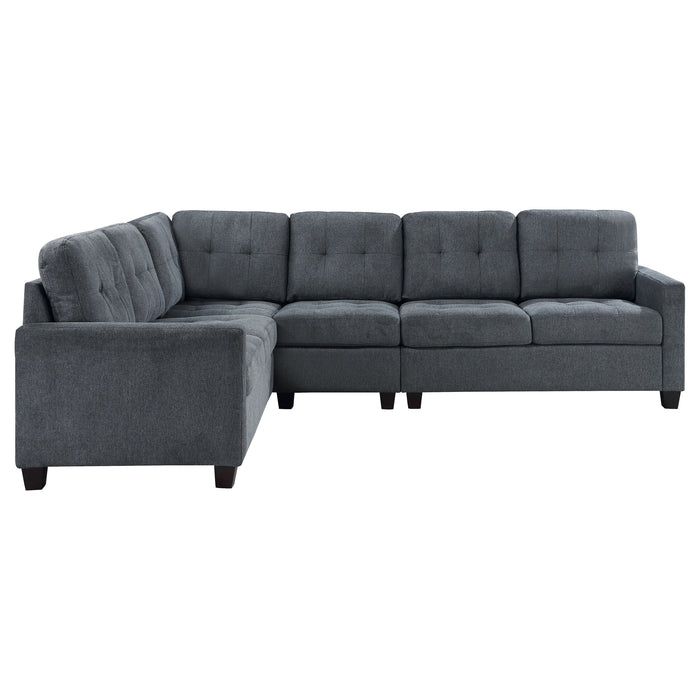 Georgina 4-piece Upholstered Modular Sectional Steel Grey