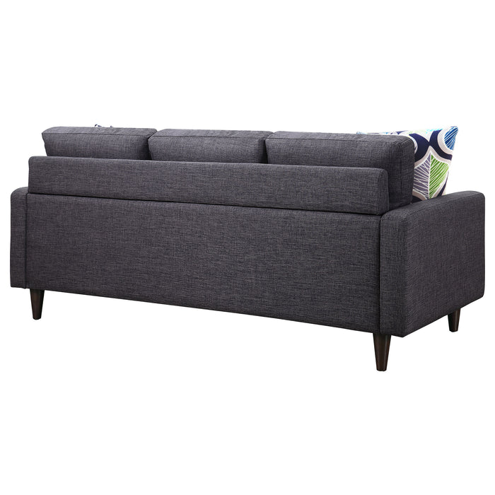 Watsonville Upholstered Track Arm Tufted Sofa Grey