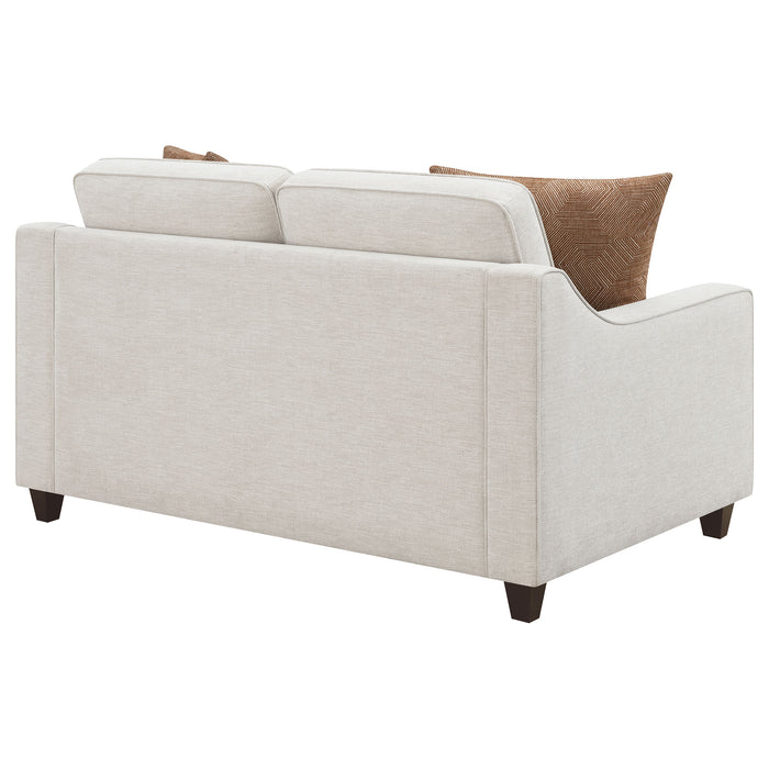 Christine Upholstered Sloped Arm Loveseat Beige