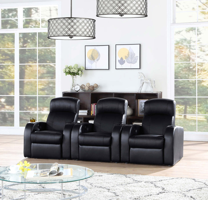 Cyrus Upholstered Track Arm Recliner Black