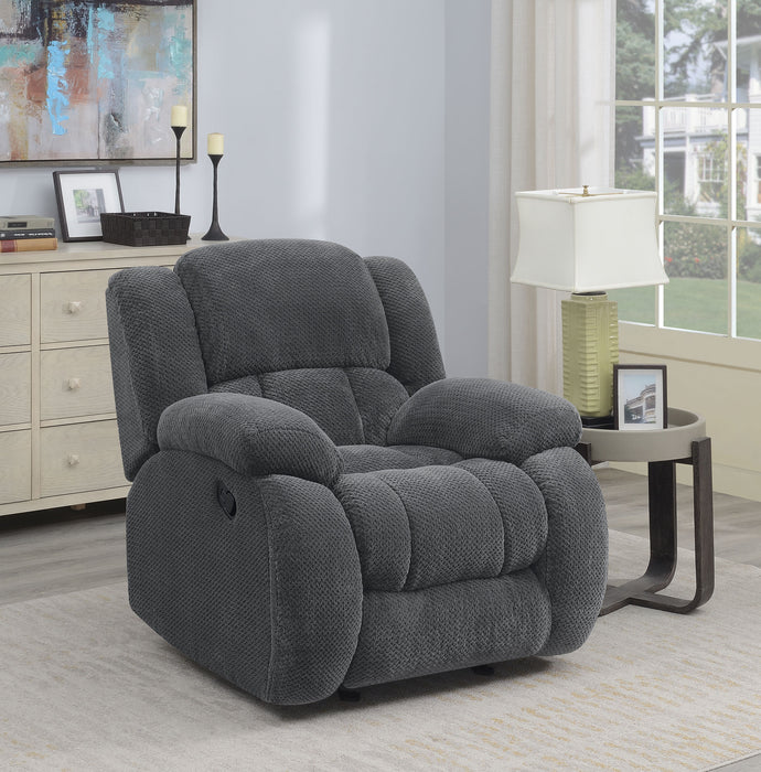 Weissman Upholstered Padded Arm Glider Recliner Grey