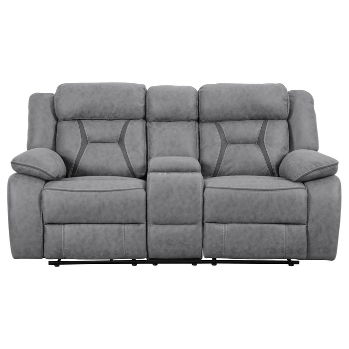 Higgins Upholstered Motion Reclining Loveseat Grey