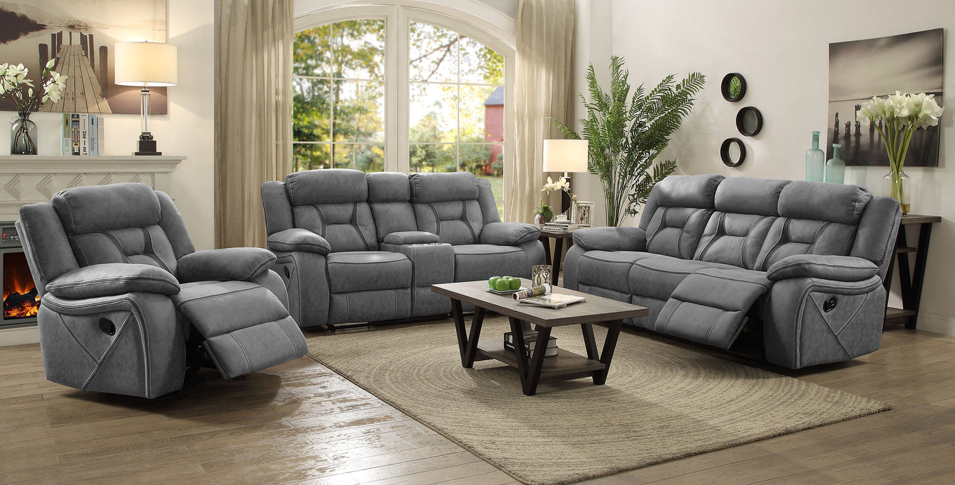 Higgins Upholstered Motion Reclining Loveseat Grey