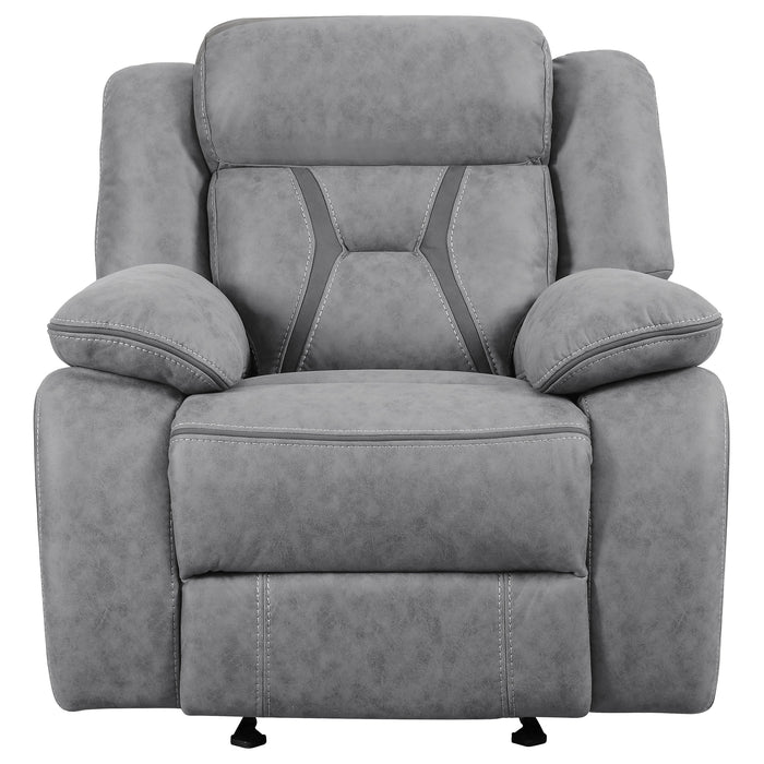 Higgins Upholstered Glider Recliner Chair Grey