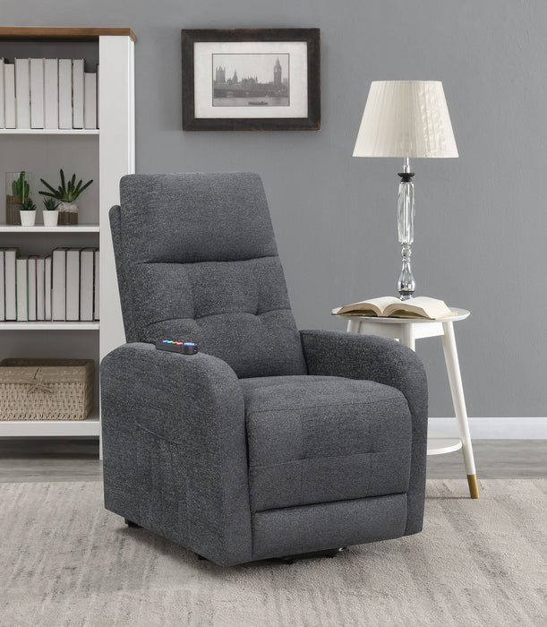 Howie Upholstered Power Lift Massage Chair Charcoal