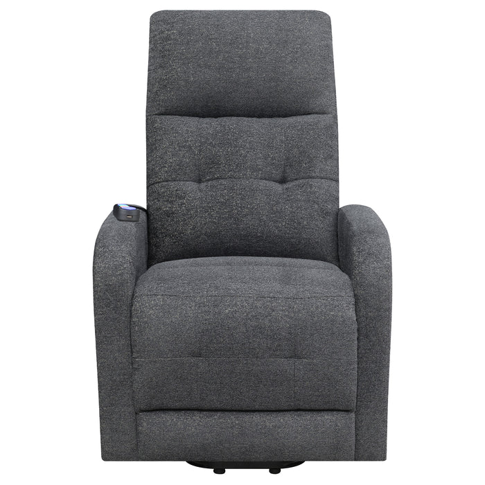 Howie Upholstered Power Lift Massage Chair Charcoal