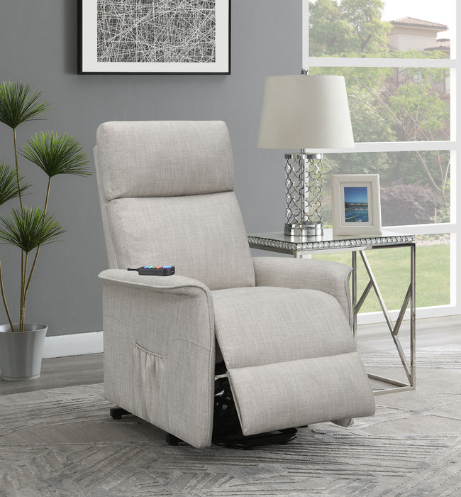 Herrera Upholstered Power Lift Massage Chair Beige