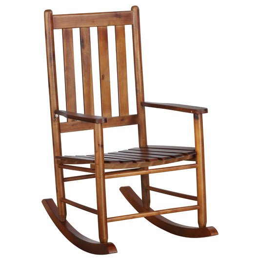 Annie Slat Back Solid Wood Rocking Chair Golden Brown