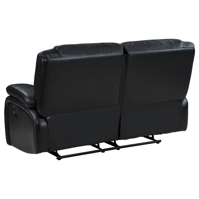 Camila Upholstered Motion Reclining Loveseat Black