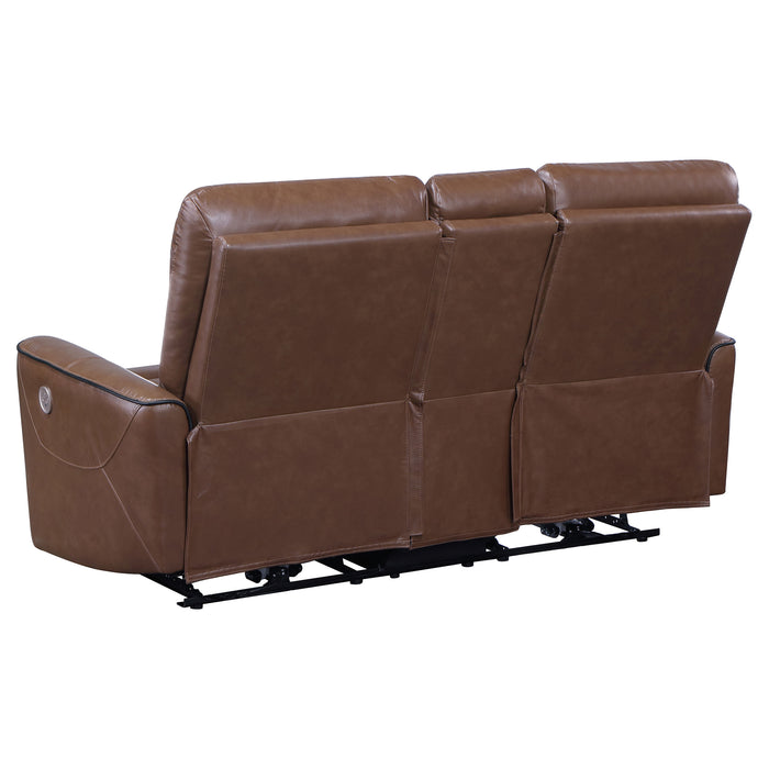 Greenfield 3-piece Power Reclining Sofa Set Saddle Brown