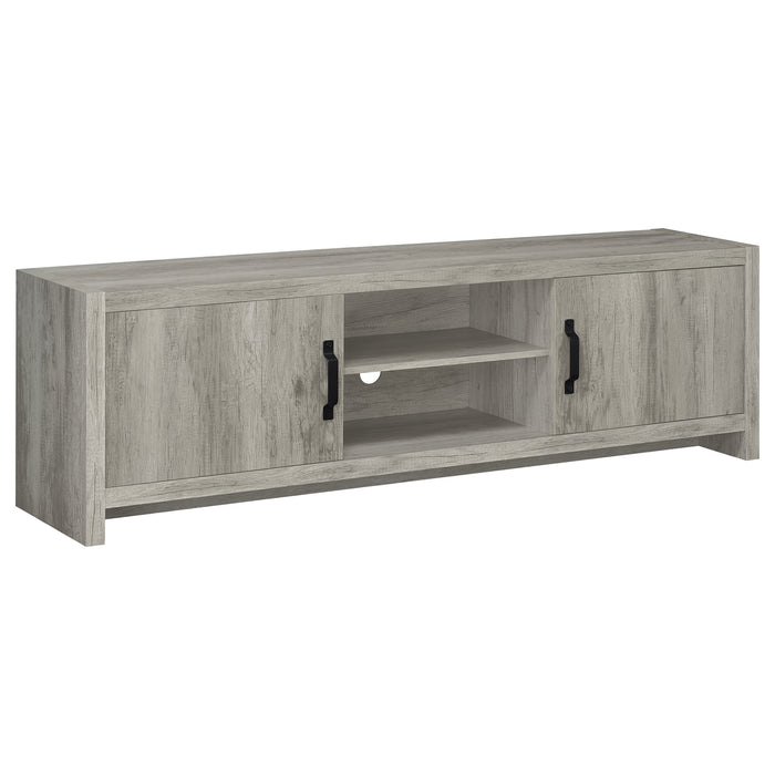 Burke 2-door Engineered Wood 71" TV Stand Grey Driftwood