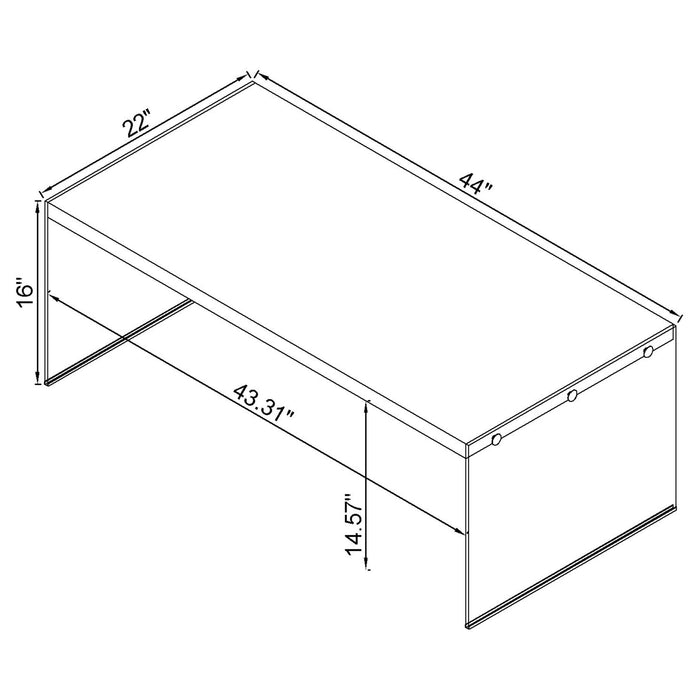 Opal Rectangular Glass Frame Coffee Table White High Gloss