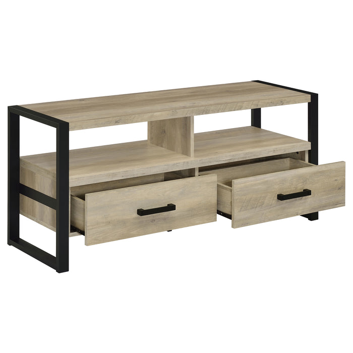 James 2-drawer Engineered Wood 48" TV Stand Distressed Pine