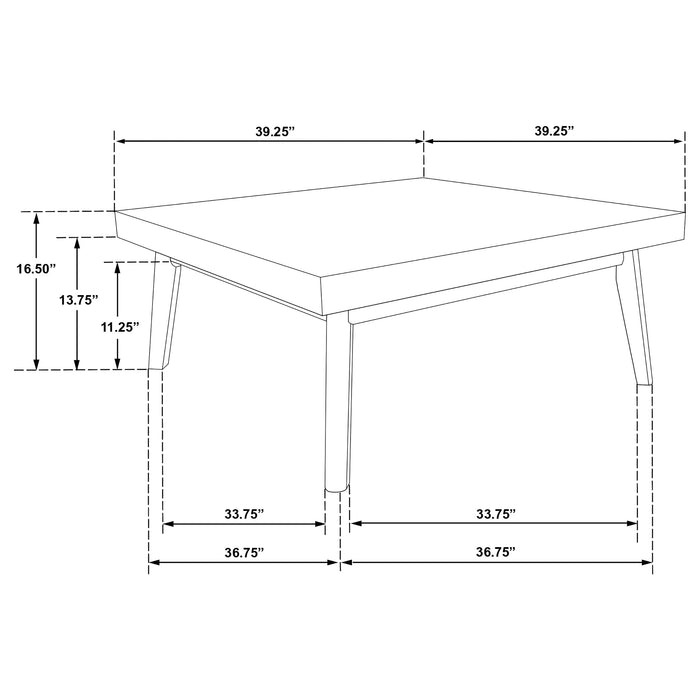 Westerly Square Wood Coffee Table Walnut Brown