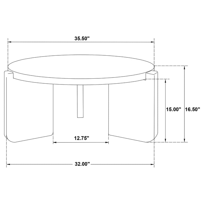 Cordova Round Solid Wood Coffee Table Black