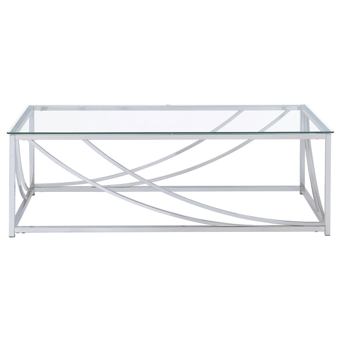 Lille Rectangular Glass Top Coffee Table Chrome