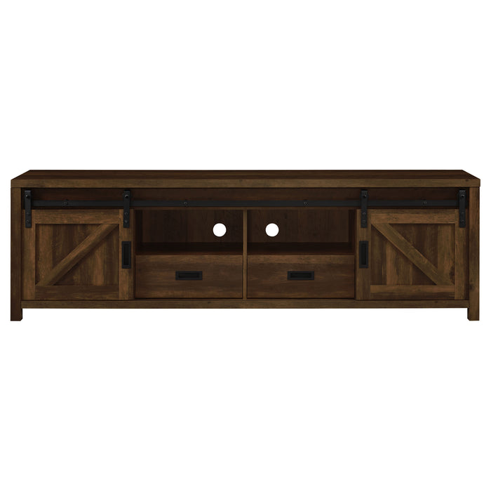 Madra 2-door Engineered Wood 79" TV Stand Dark Pine