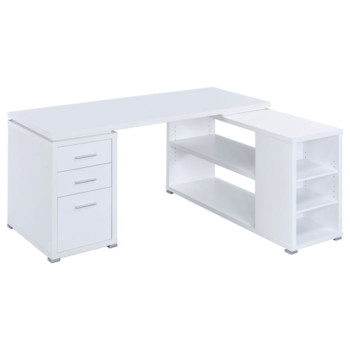 Yvette 60-inch 3-drawer L-Shape Computer Desk White