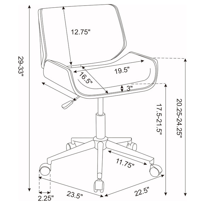 Addington Upholstered Adjustable Office Desk Chair Black