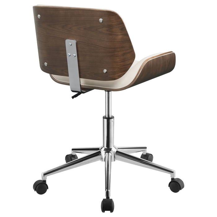 Addington Upholstered Adjustable Office Desk Chair Ecru