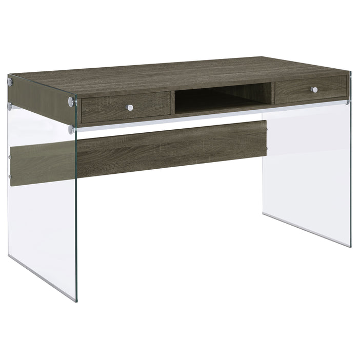 Dobrev 48-inch 2-drawer Writing Desk Weathered Grey