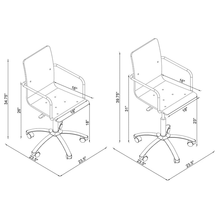 Amaturo Acrylic Adjustable Home Office Desk Chair Clear