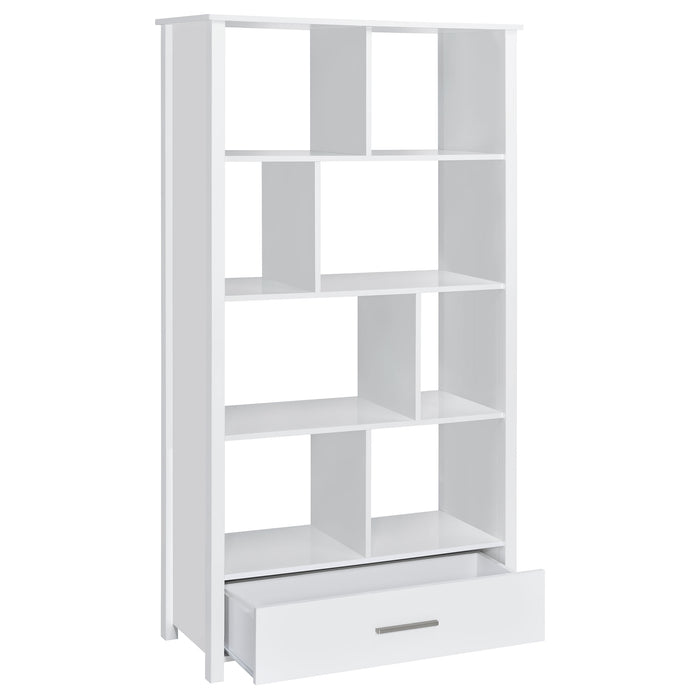 Dylan 68-inch 4-shelf Storage Bookshelf White High Gloss