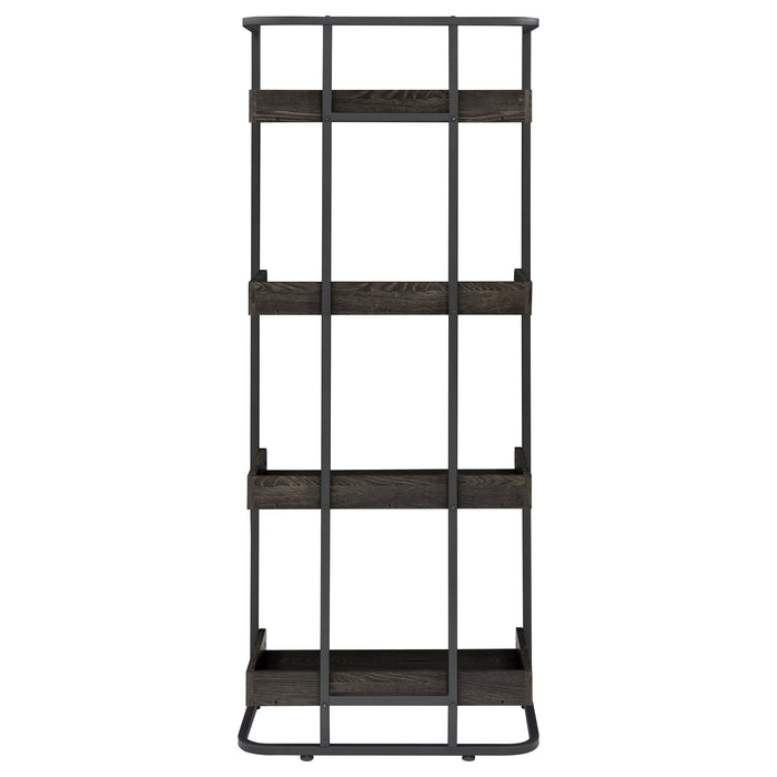 Ember 68-inch 4-shelf Bookshelf Dark Oak and Black