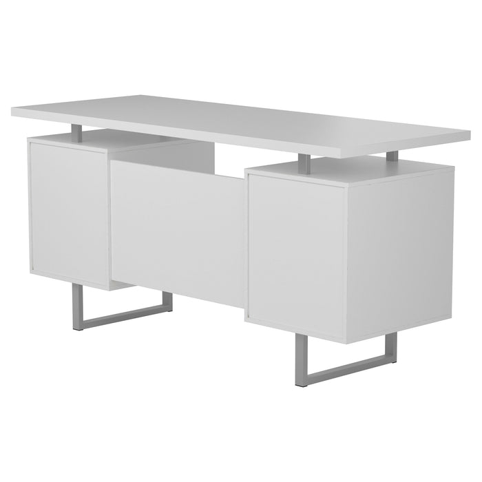 Lawtey 60-inch 2-drawer Computer Desk White High Gloss