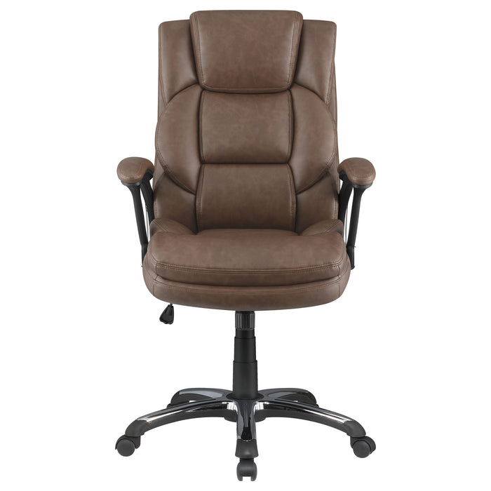 Nerris Upholstered Adjustable Home Office Desk Chair Brown