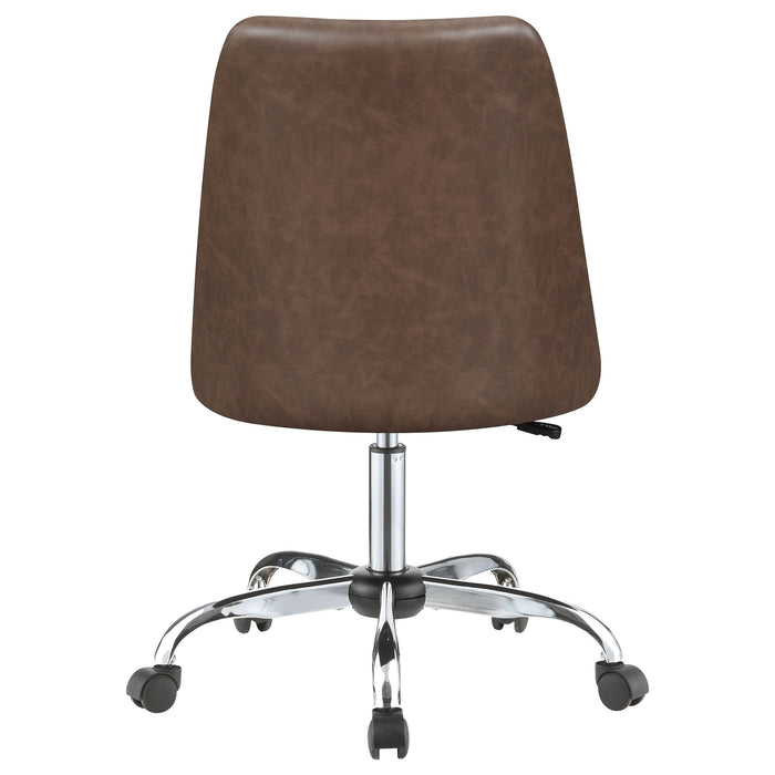 Althea Upholstered Adjustable Home Office Desk Chair Brown