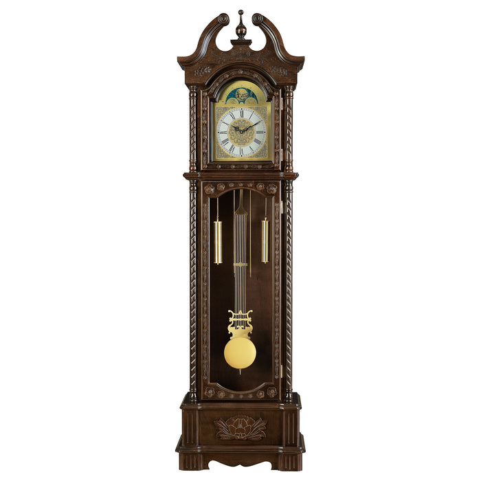 Cedric Grandfather Clock with Adjustable Chime Golden Brown