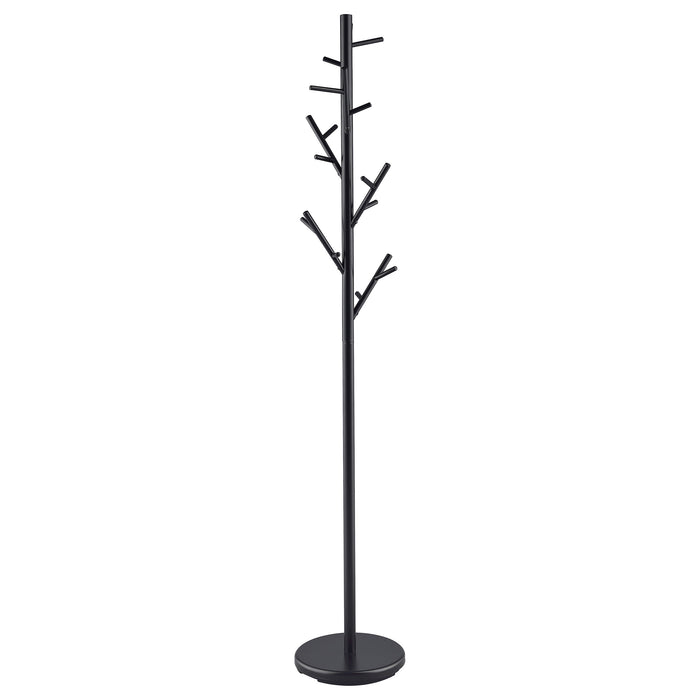 Clover 18 Hook Freestanding Metal Coat Rack Hat Hanger Black