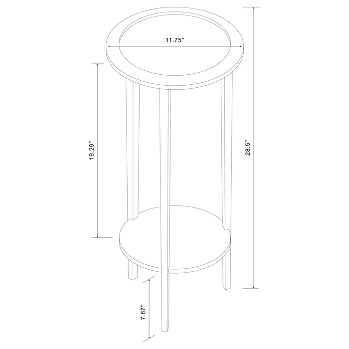 Kirk 1-shelf Round Wood Plant Stand Side Table Espresso