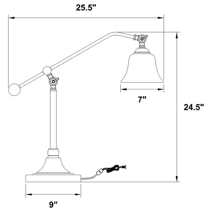 Eduardo 25-inch Bell Down Bridge Table Lamp Dark Bronze