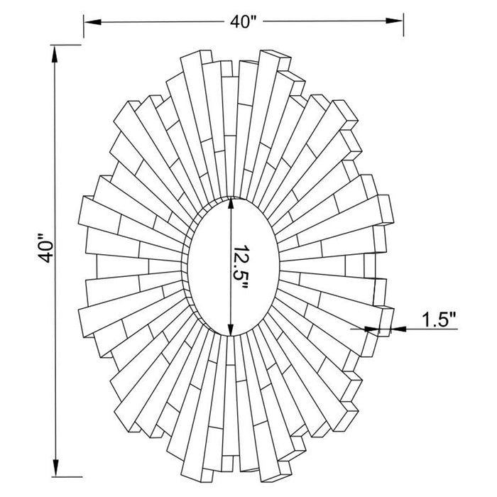 Danika 40 x 40 Inch Round Sunburst Wall Mirror Silver