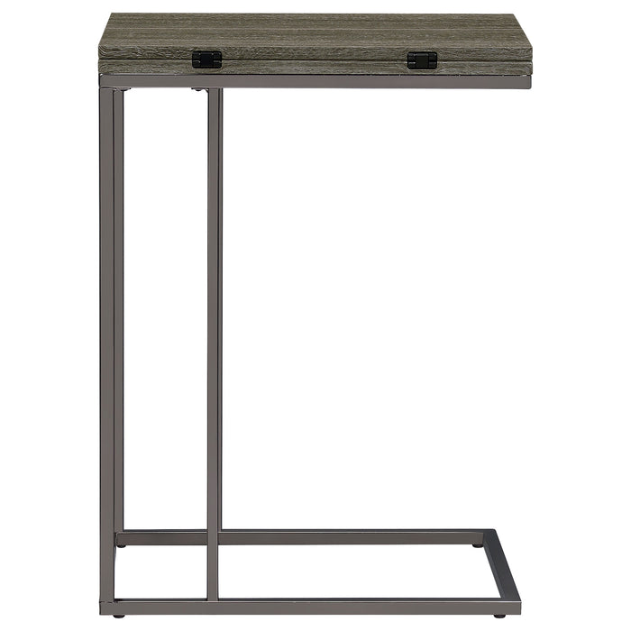 Pedro Expandable C-Shaped Sofa Side Table Weathered Grey