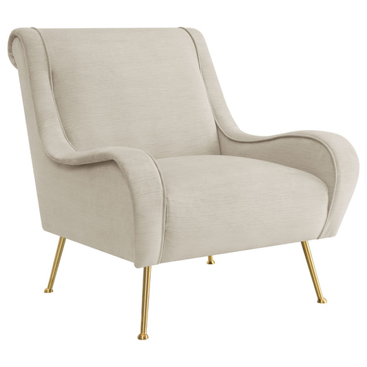 Ricci Upholstered Saddle Arm Accent Chair Stone